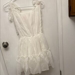 Wild Rose & Sparrow White Ruffled Dress